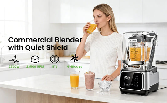 SHICUO 68oz Commercial Blender with Quiet Shield