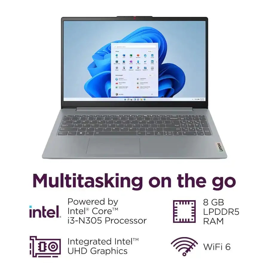 Lenovo IdeaPad Slim 3i 15.6" Full HD Laptop, Intel Core I3-N305