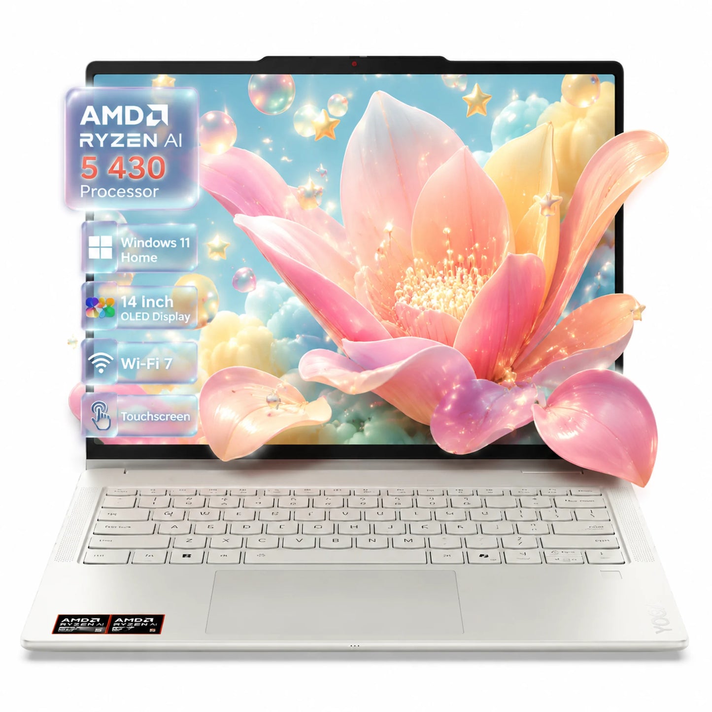 Lenovo Yoga 7a 2-in-1 Laptop, 14'' 2K OLED Touchscreen, AMD Ryzen