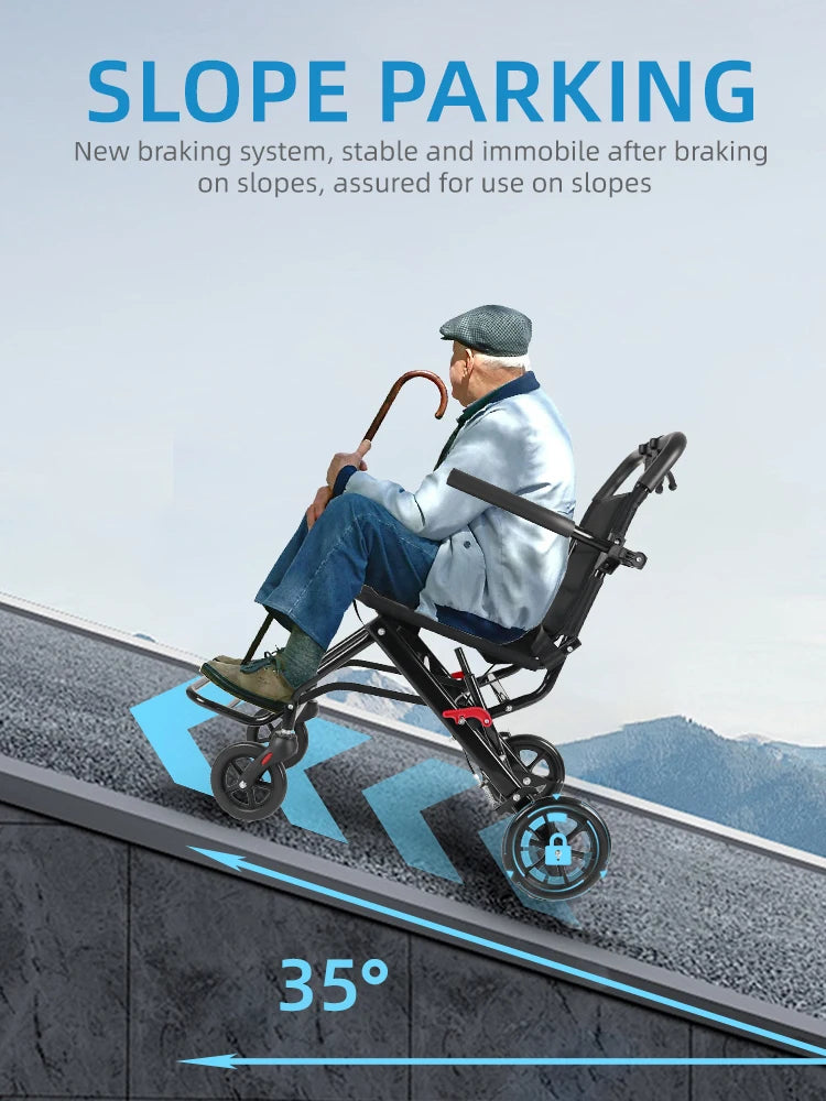 CvitalelPersd Micro Wheelchair folding wheelchair Essentials for the elderly, people with health issues, and older adults when traveling.