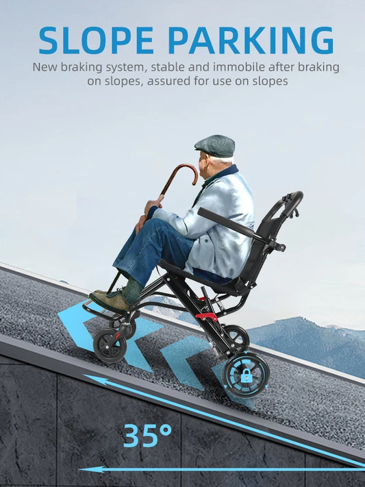 CvitalelPersd Micro Wheelchair folding wheelchair Essentials for the elderly, people with health issues, and older adults when traveling.
