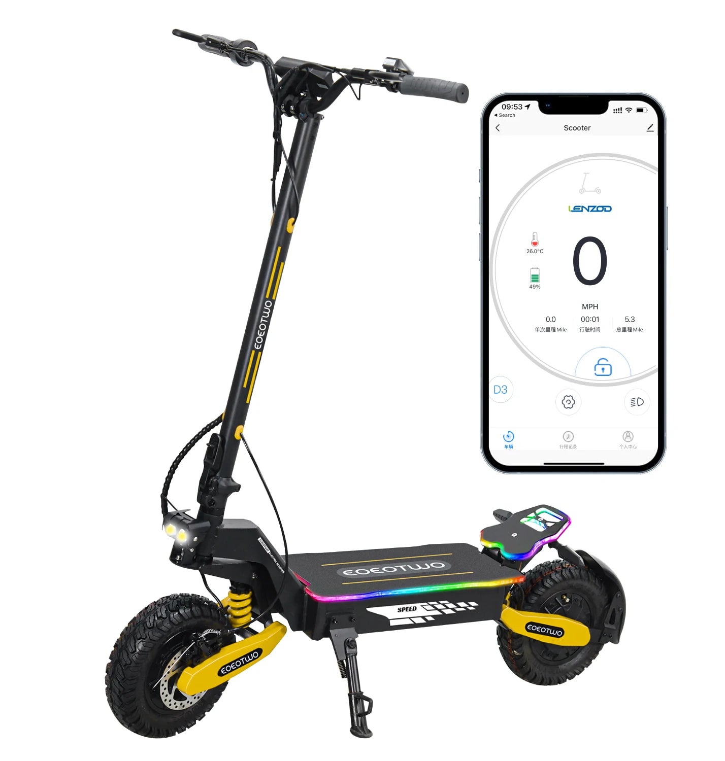 EOEOTWO Electric Scooters 40mph 2400W Dual Motors