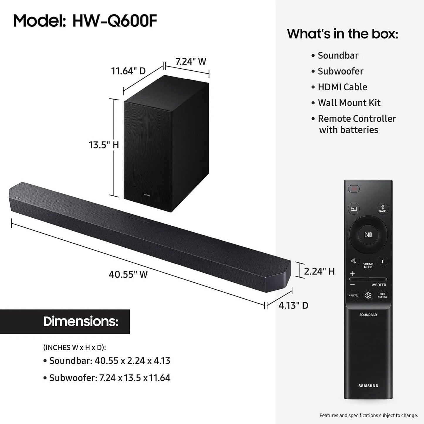 Samsung HW-Q600F/ZP Q-Series 3.1.2CH Soundbar