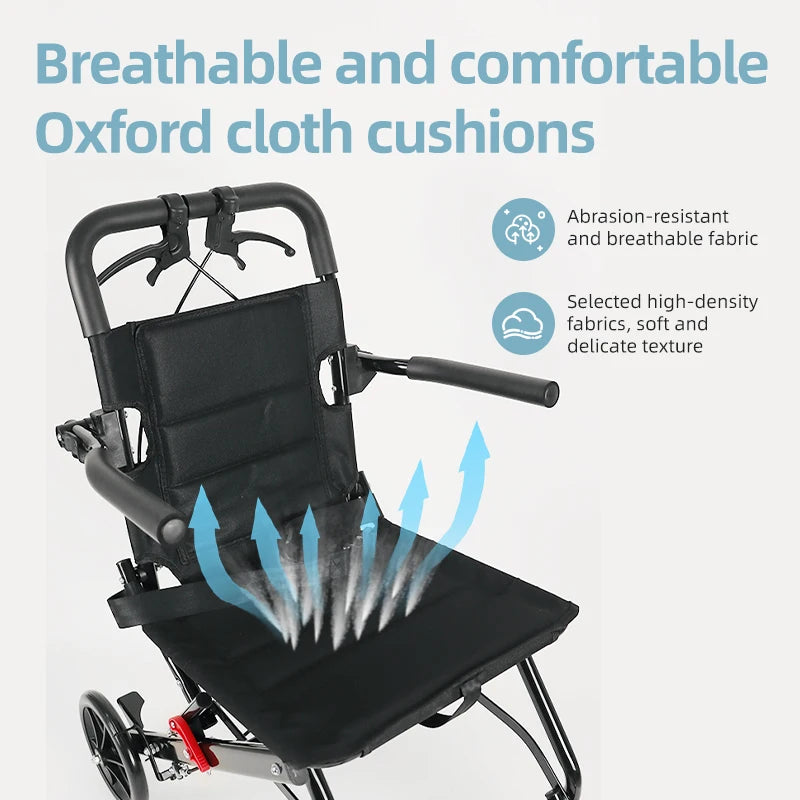 CvitalelPersd Micro Wheelchair folding wheelchair Essentials for the elderly, people with health issues, and older adults when traveling.