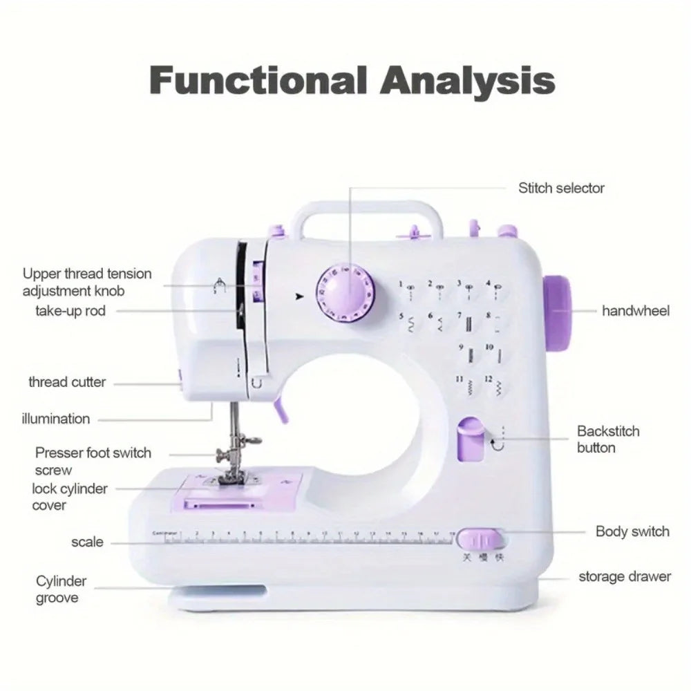 SM 505A Electric Sewing Machine with Extension Table, Foot Pedal