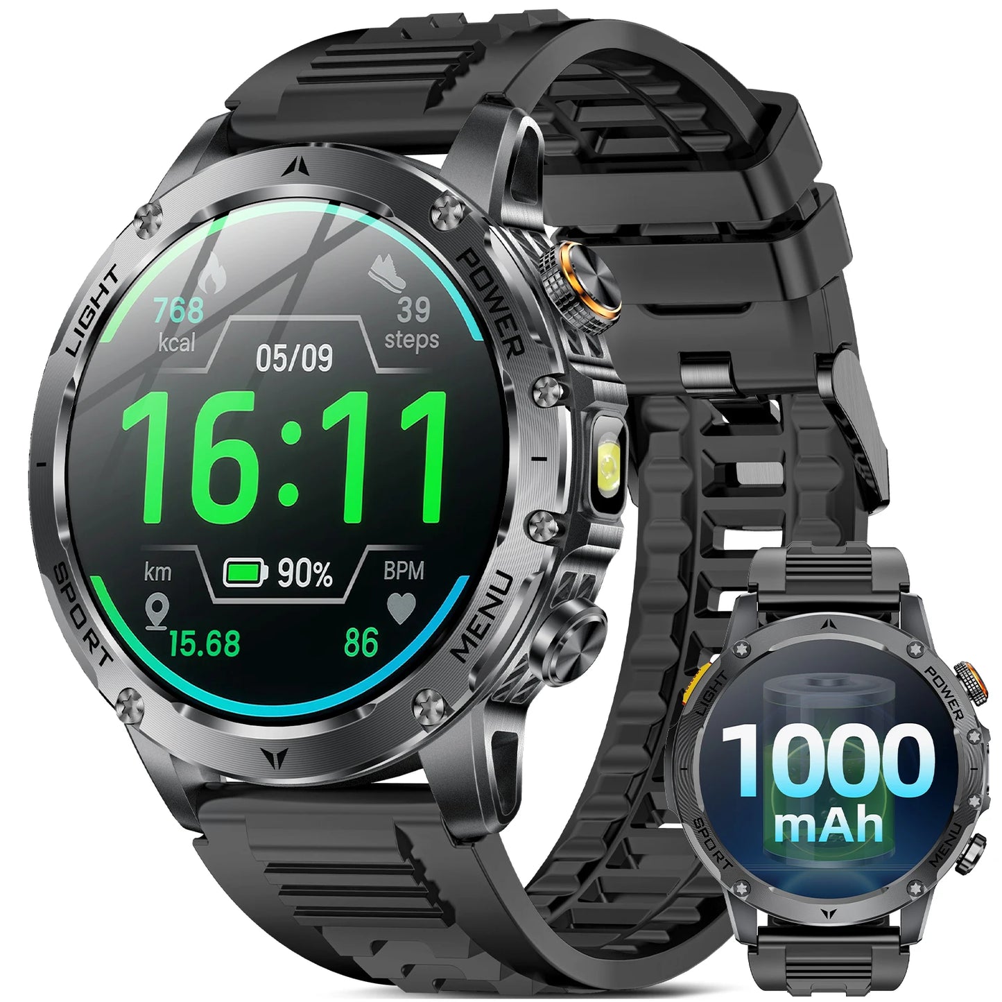 2026 Military Smart Watch Men 1.7" HD Screen