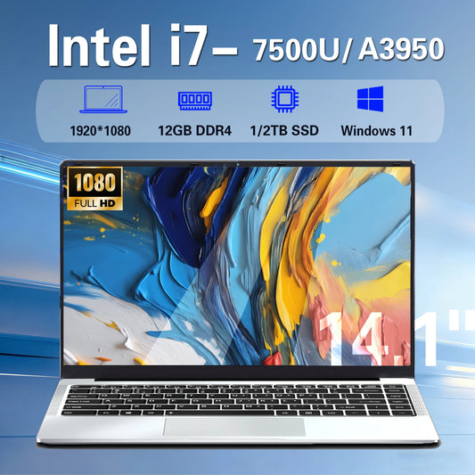 XIA MAN  Windows 11 14.1" Laptop Computer intel i7 7500U Intel A3950