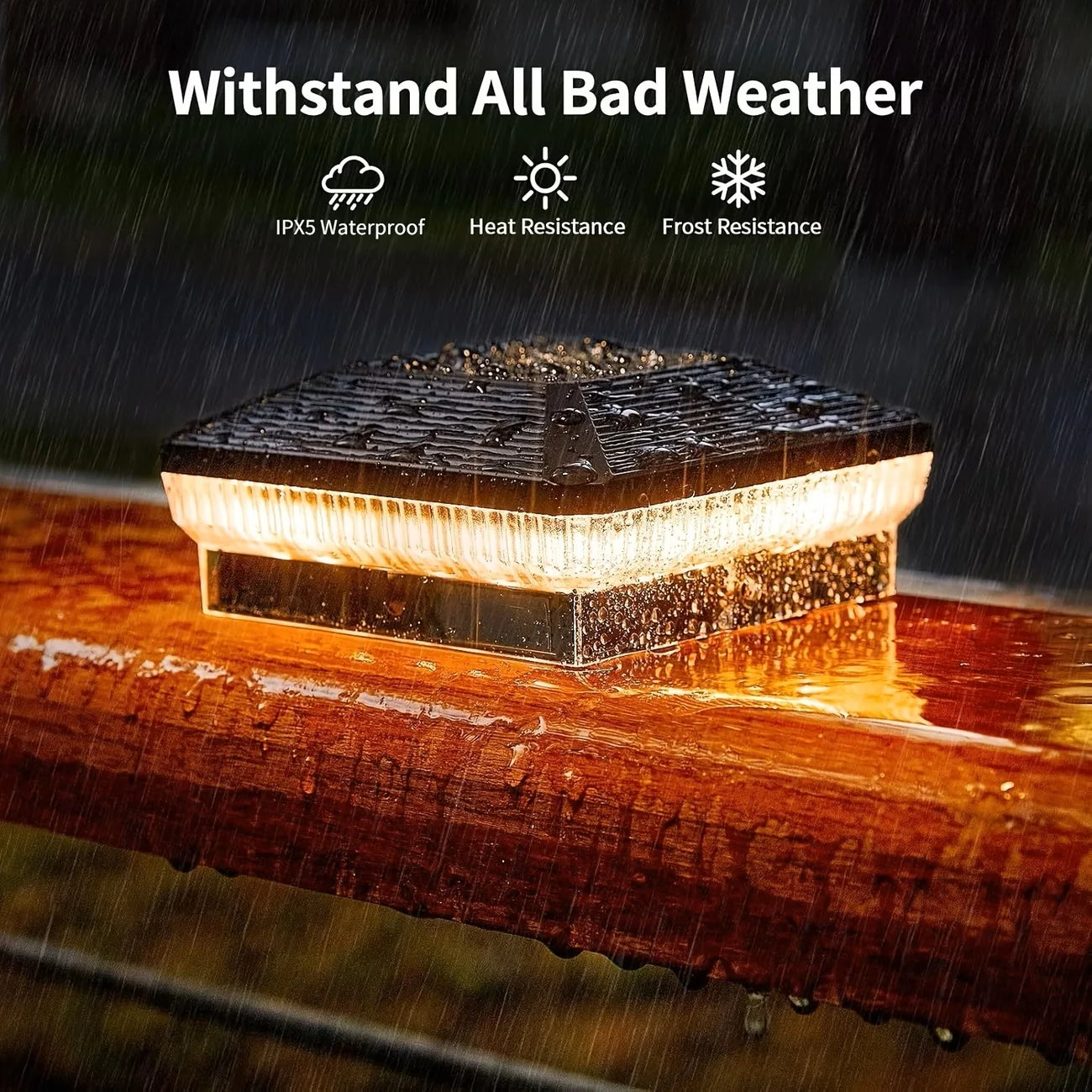 6/12 Pack 4x4 Solar Post Lights Outdoor