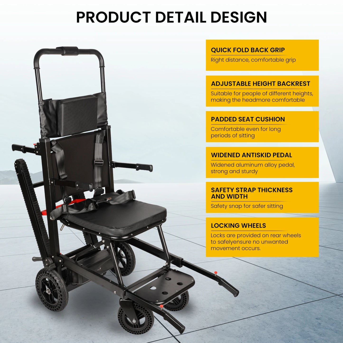 Electric Stair Climbing Chair Foldable Emergency Stair Lift