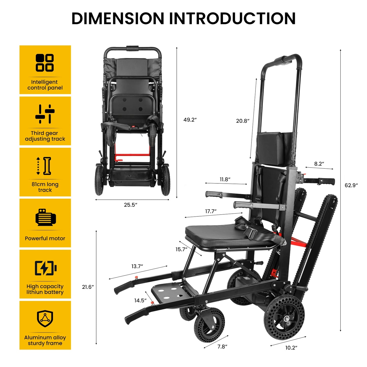 Electric Stair Climbing Chair Foldable Emergency Stair Lift