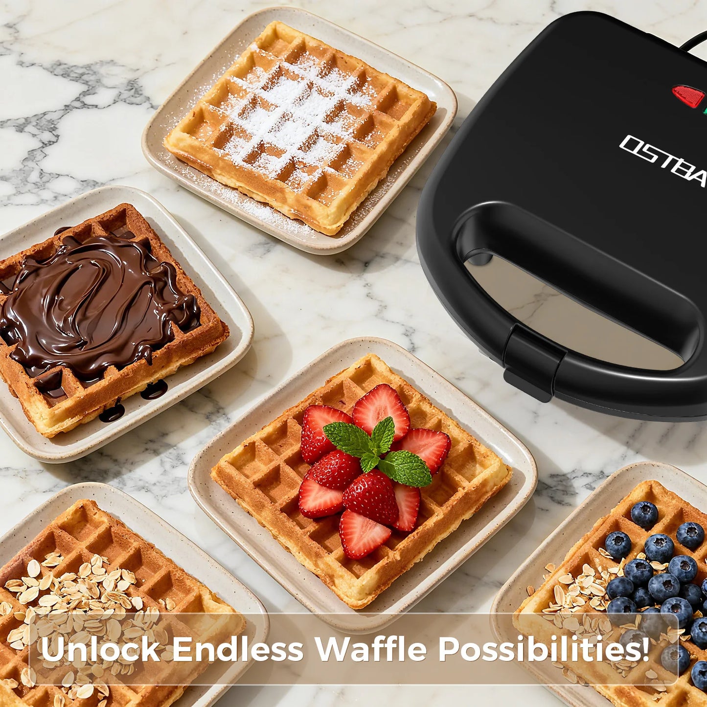 BELGIAN Waffle Maker, 2 Slice Non-Stick Waffle Iron