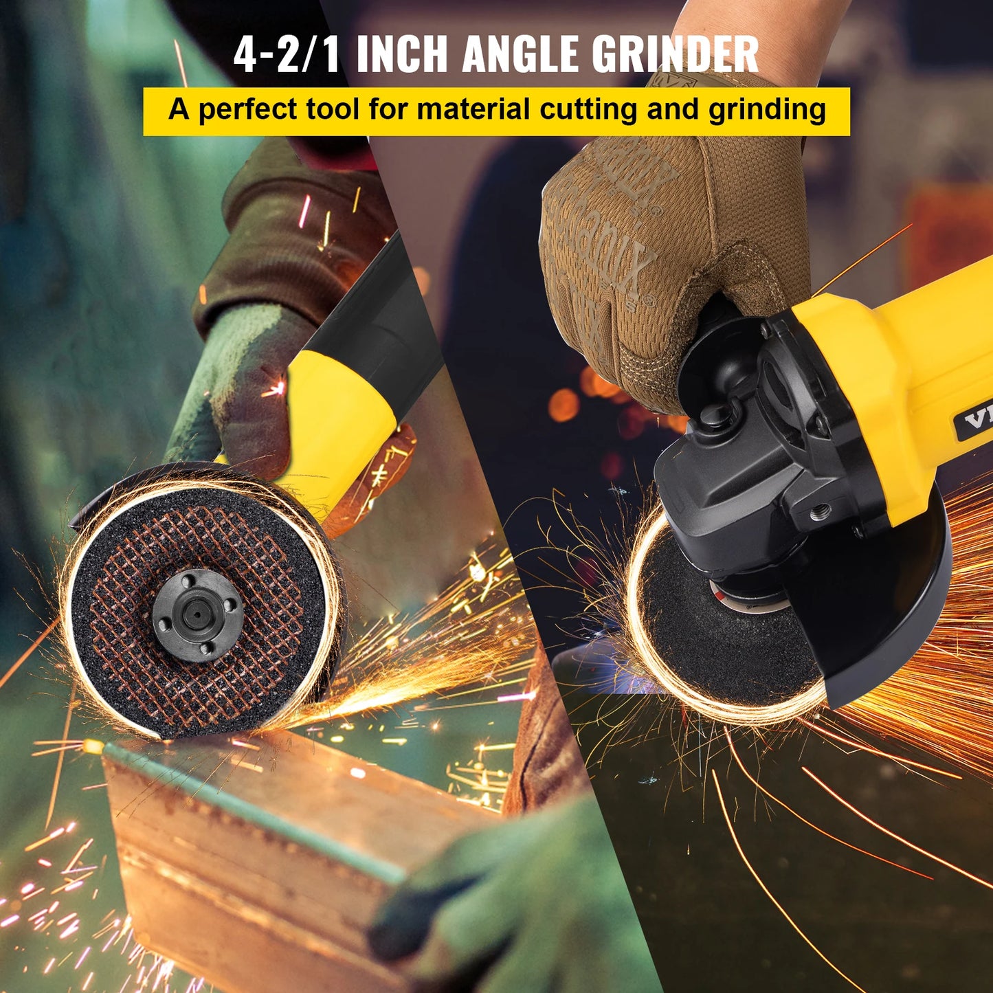 VEVOR Electric Angle Grinder 900W Angular Power Grinding