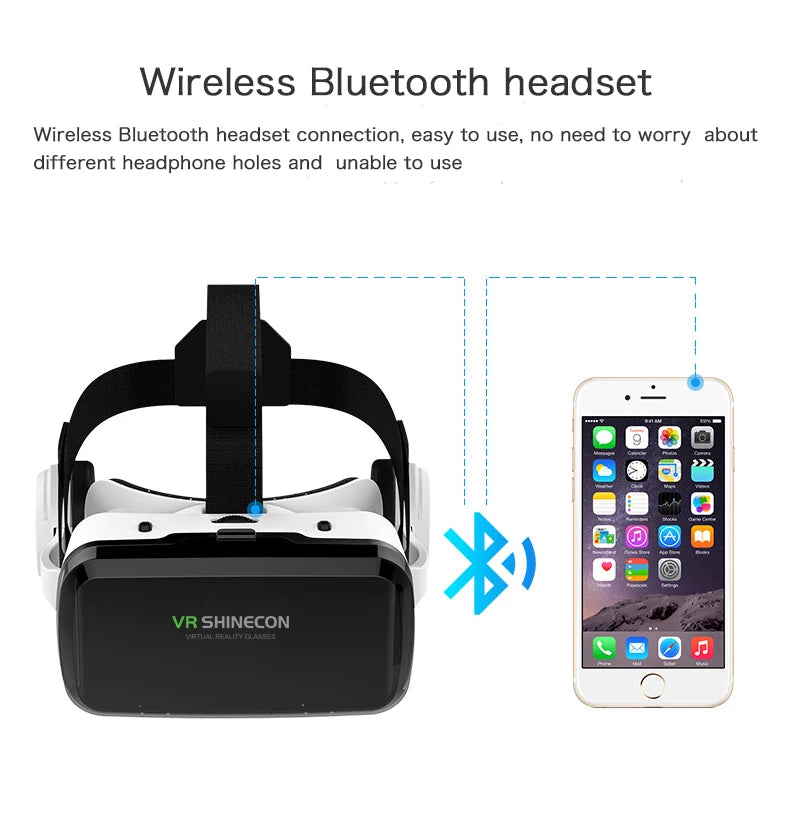 New VR SHINECON 2021 Wireless Bluetooth Stereo Headset Version Virtual Reality Glasses