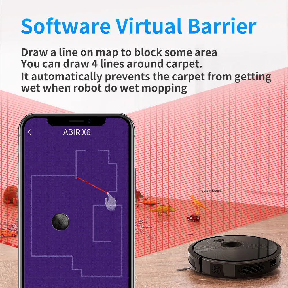 ABIR X6 Robot Vacuum Cleaner, Visual Navigation