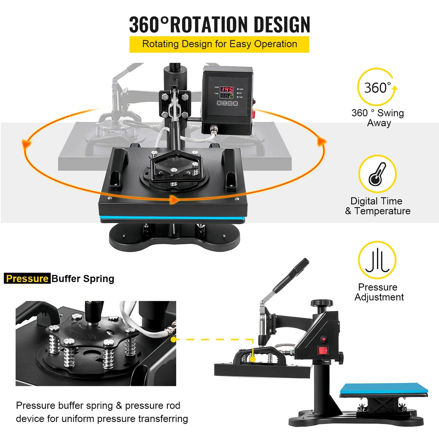 VEVOR 12x10 Inch Dual Digital Heat Press Machine