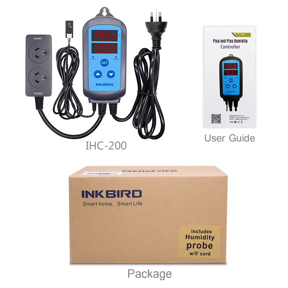 INKBIRD IHC-200 Pre-wired Digital Dural Stage Humidity Controller
