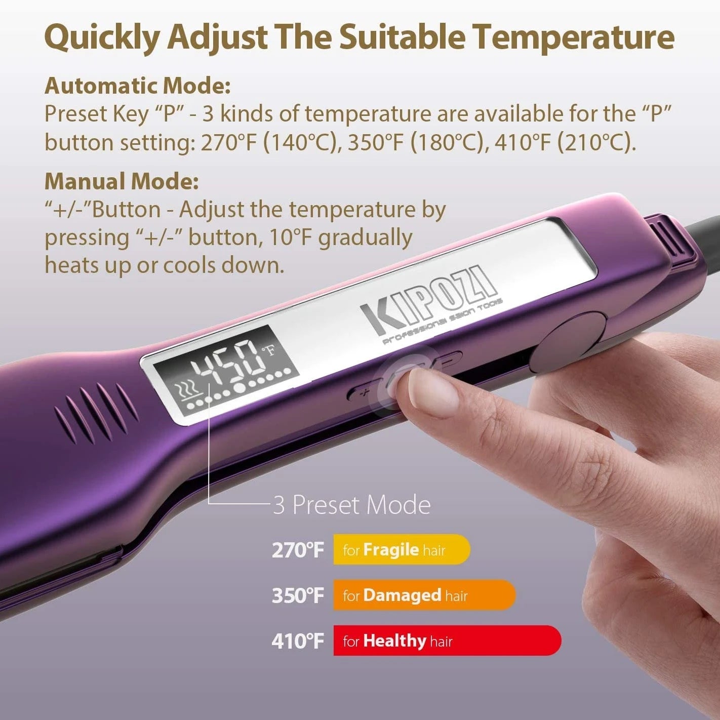 KIPOZI Professional Hair Straightener Titanium Flat Iron