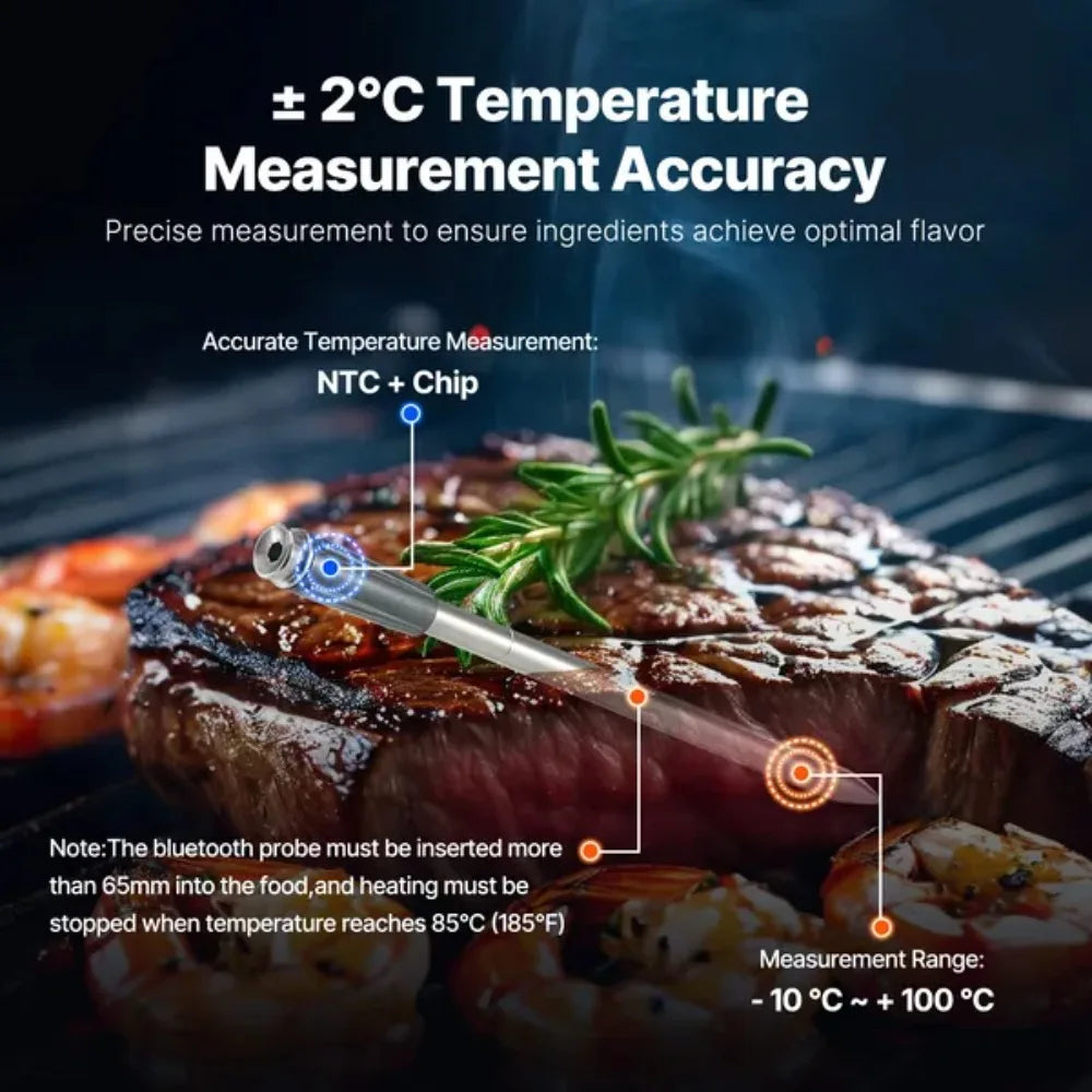 Wire Meat Thermometer Bluetooth Meat Probe