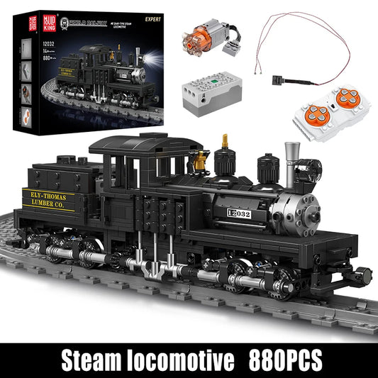 Mould King 12032 Technical Train Toys The RC Shay-Type Steam Locomotive