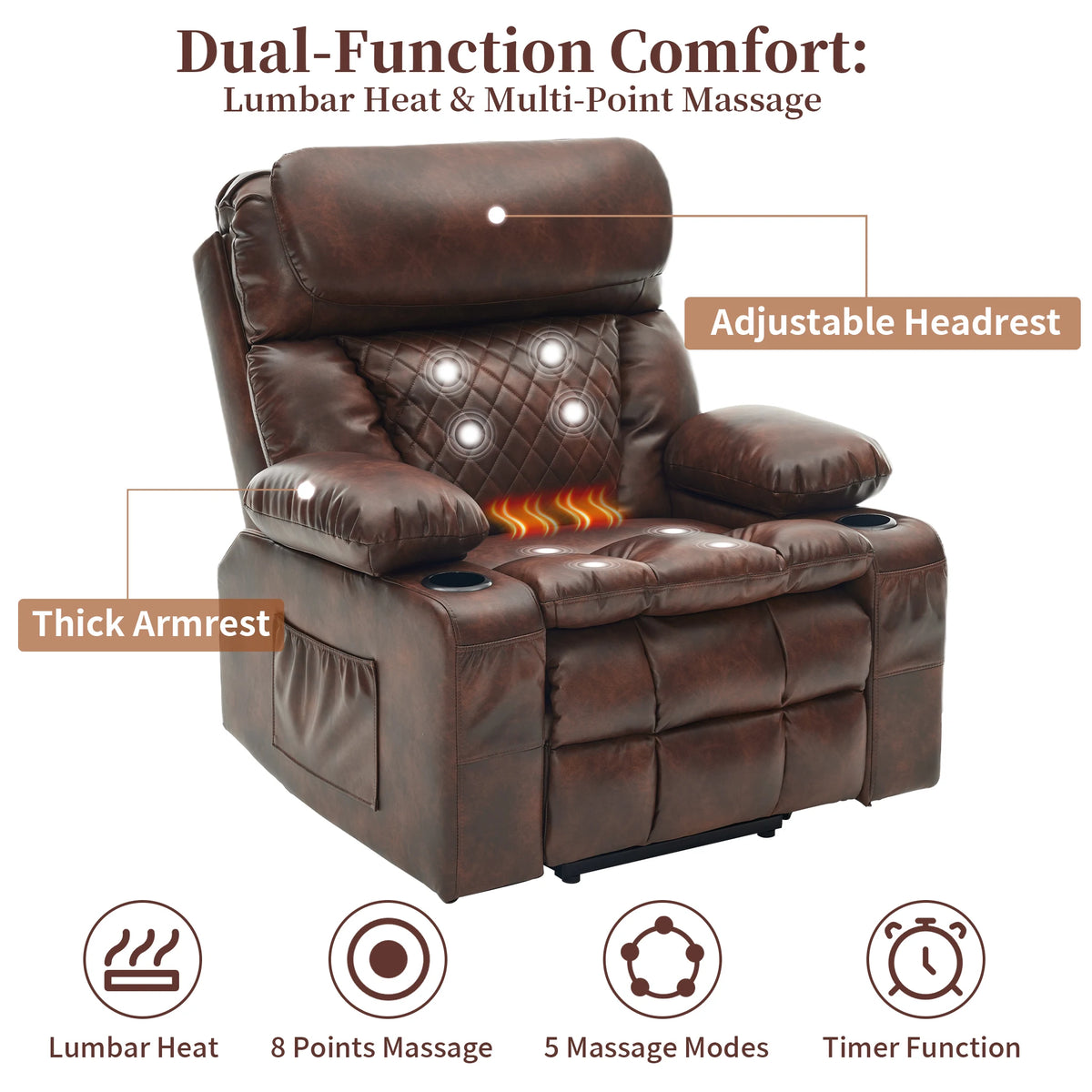 Redlife Oversized Dual Motor Power Lift Recliner for Seniors