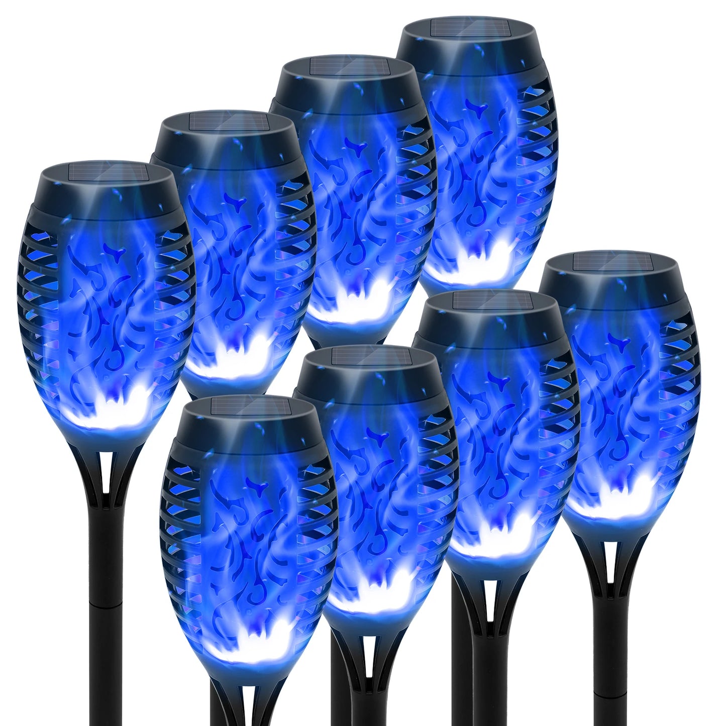 4/6/8/12Pcs Solar Flame Torch Light LED Flickering Outdoor