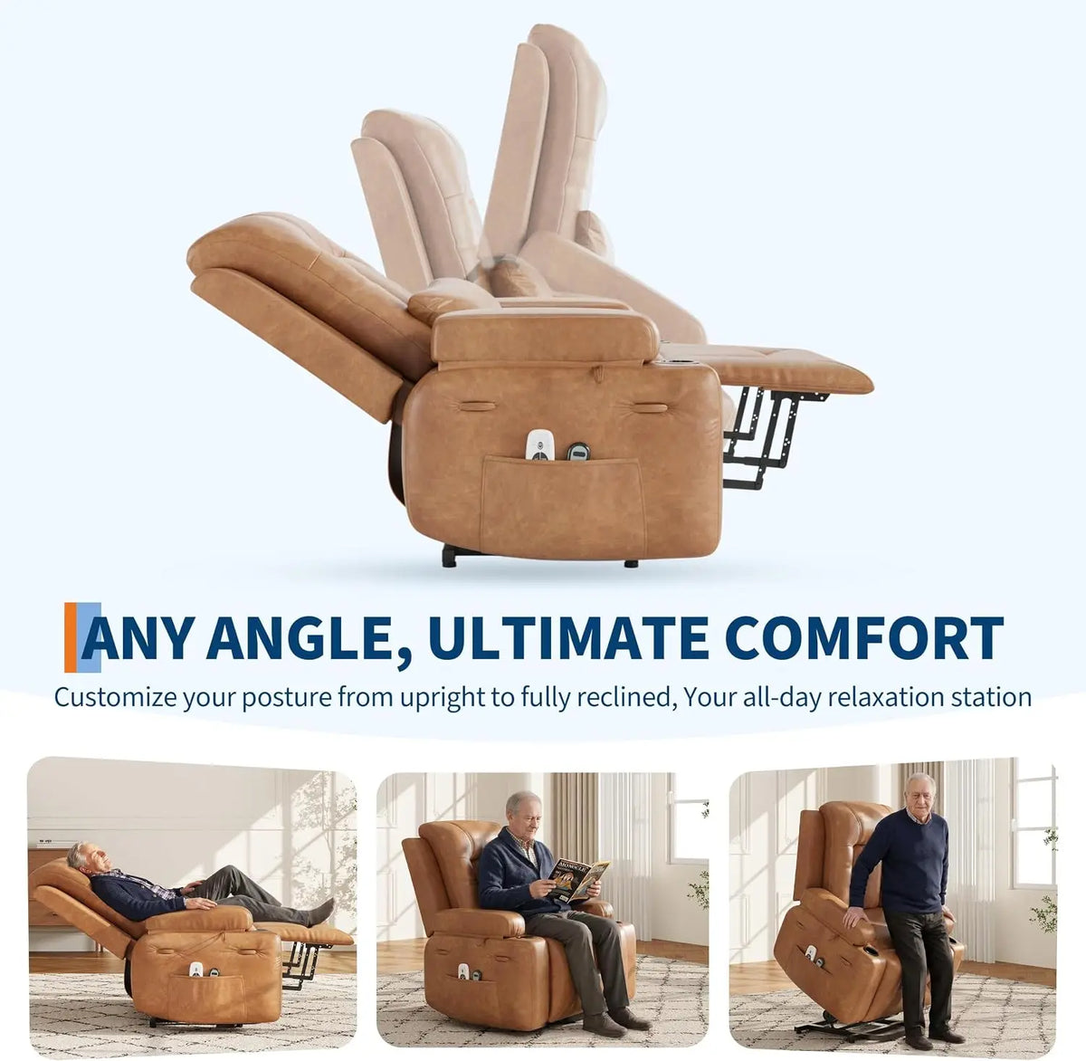 TWISTER.CK Electric Power Lift Recliner Chair with Heat & Massage