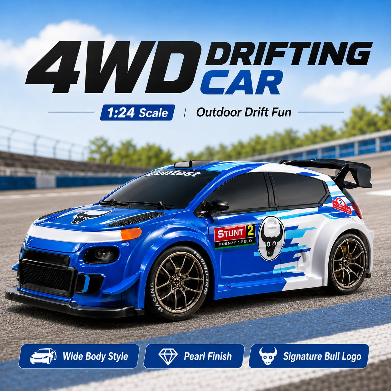 ZNLYRION SG718 1: 24 Scale 4WD RC Drift Car With Replaceable Racing Drift Tires