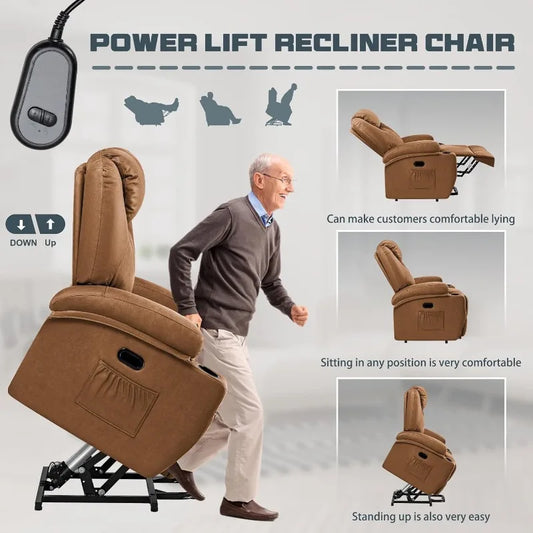 Power Lift Recliner Chair with Heat and Massage for Seniors