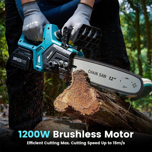 SEESII 12" Brushless Electric Chainsaw, Cordless