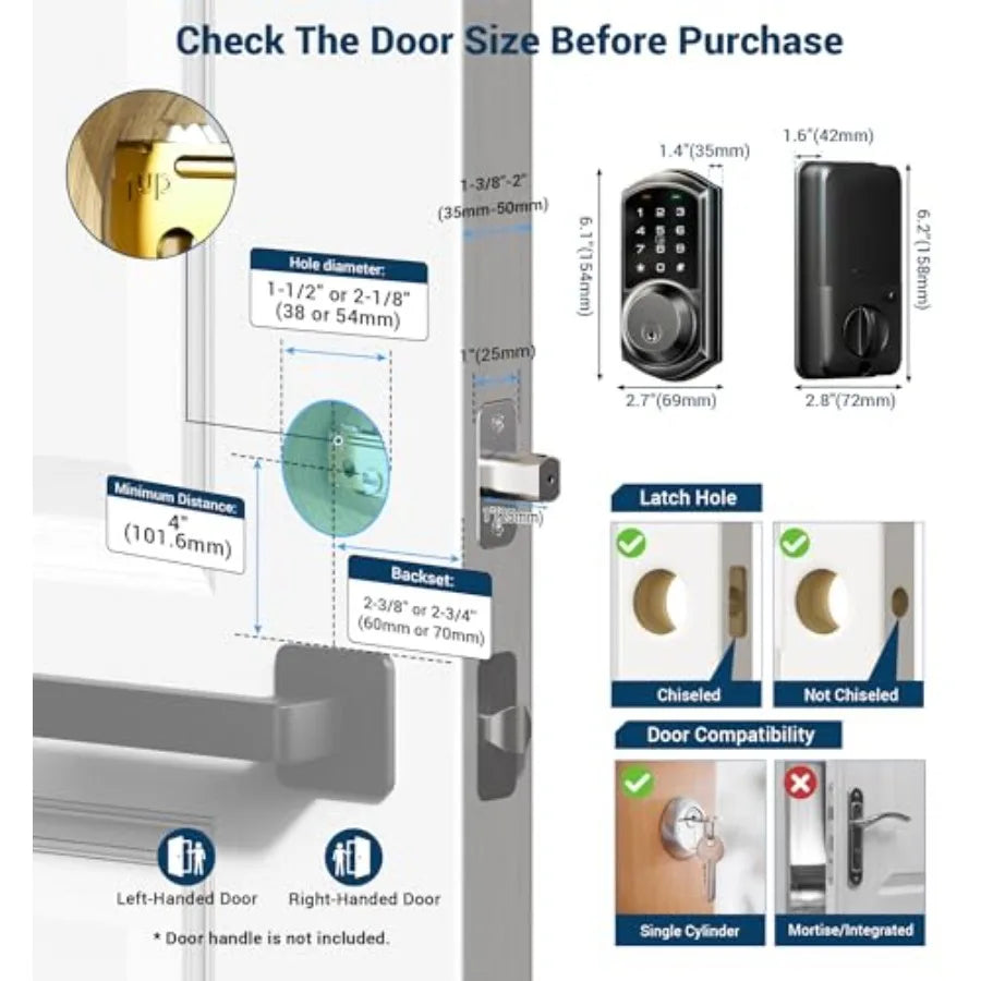 VE06 Smart Deadbolt with App Control, Keyless Entry