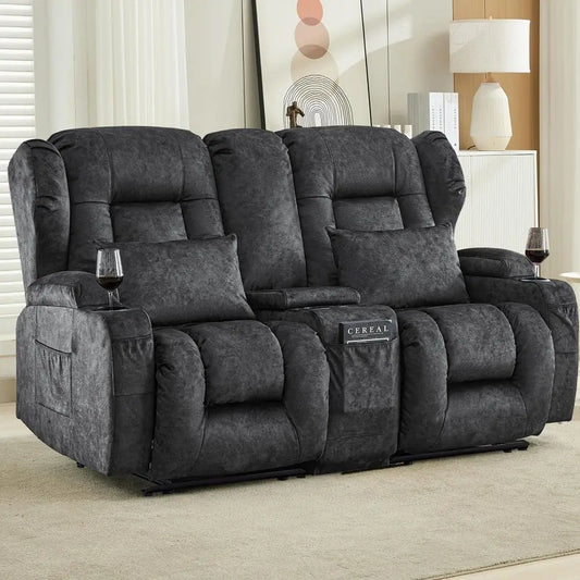 Leather Living Room Furniture Set Reclining Sofa Set Loveseat