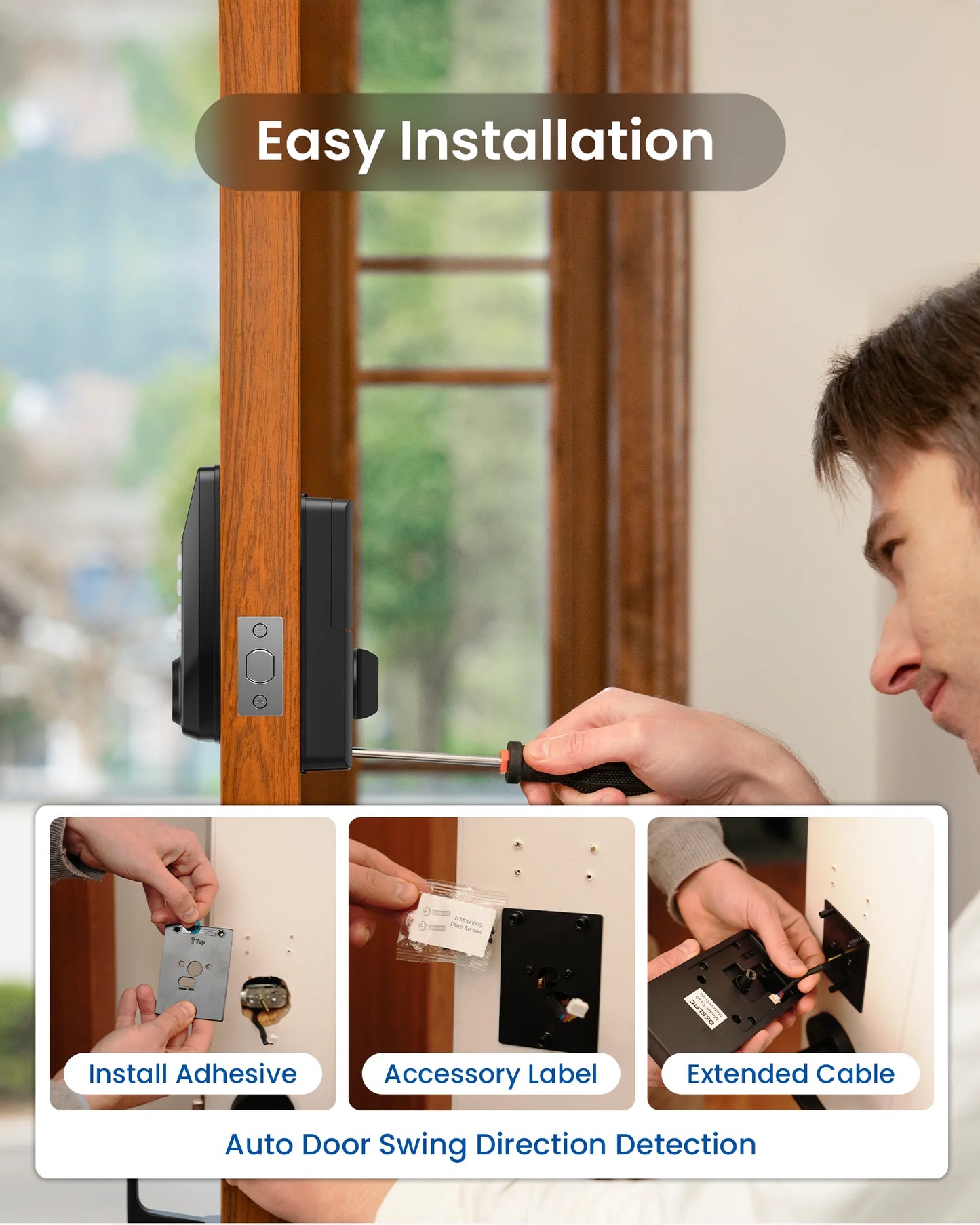 DESLOC Fingerprint Door Lock Keypad Deadbolt, Keyless Entry Door Lock