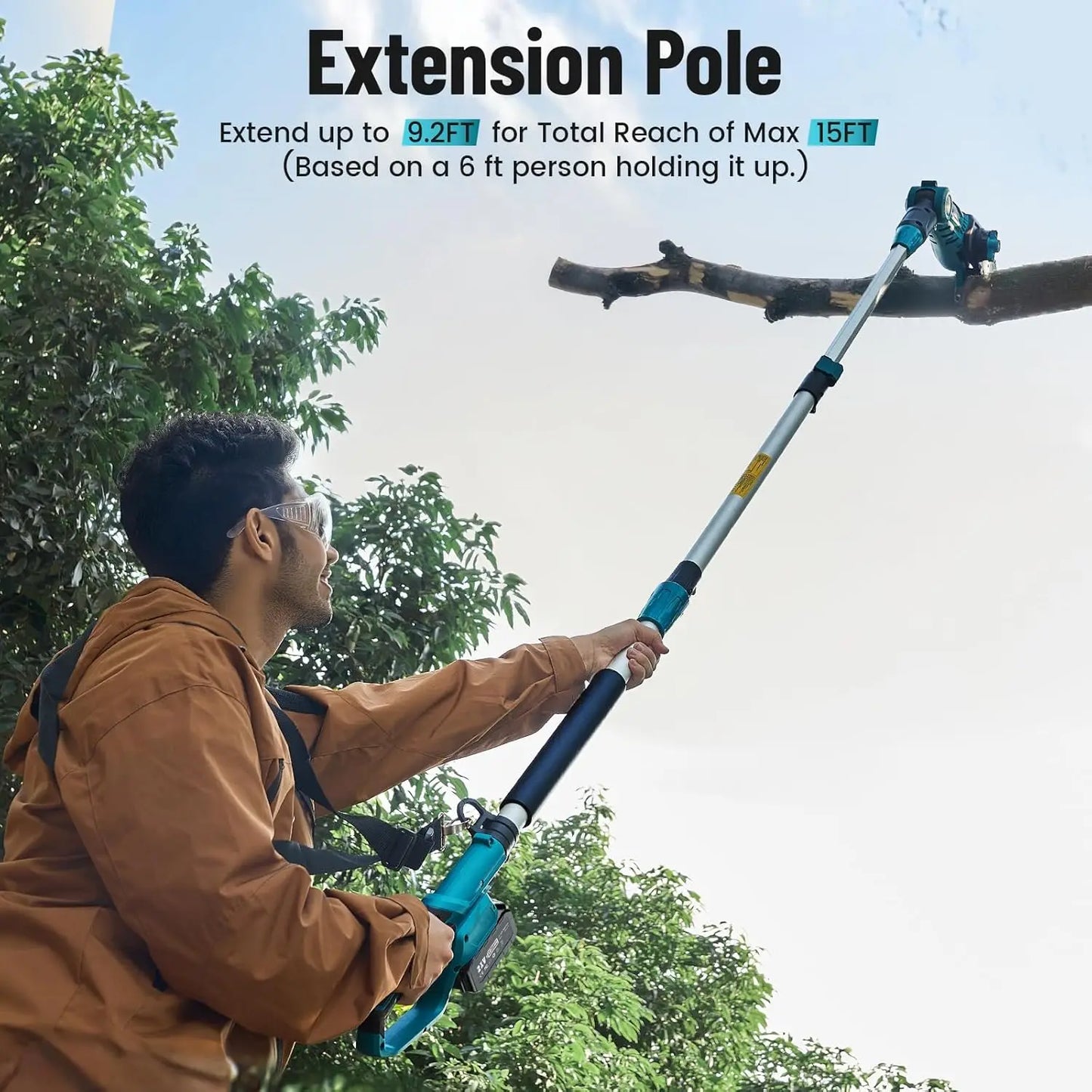Seesii 10''& 8'' Cordless Electric Pole Saws