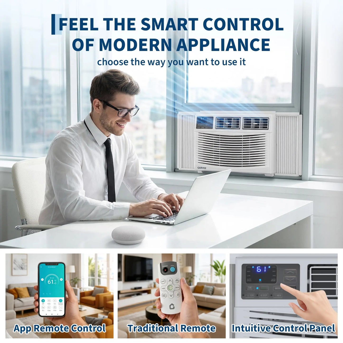 HiMISS 12000 BTU Window Air Conditioner Cools 550 Sq Ft