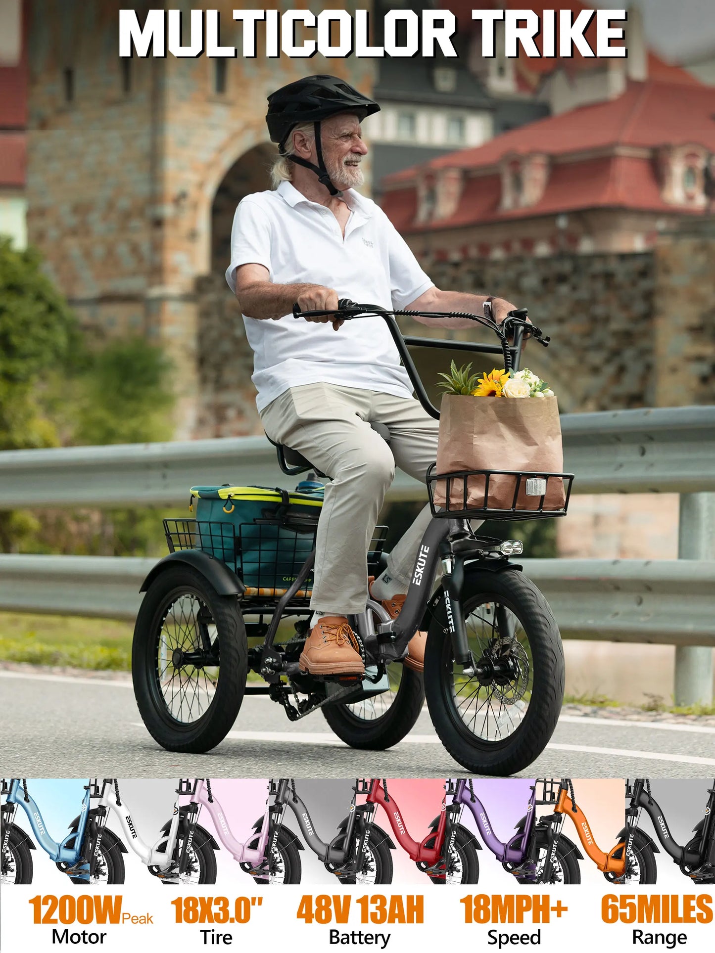 ESKUTE T300 Electric Bicycle Trike for Adults