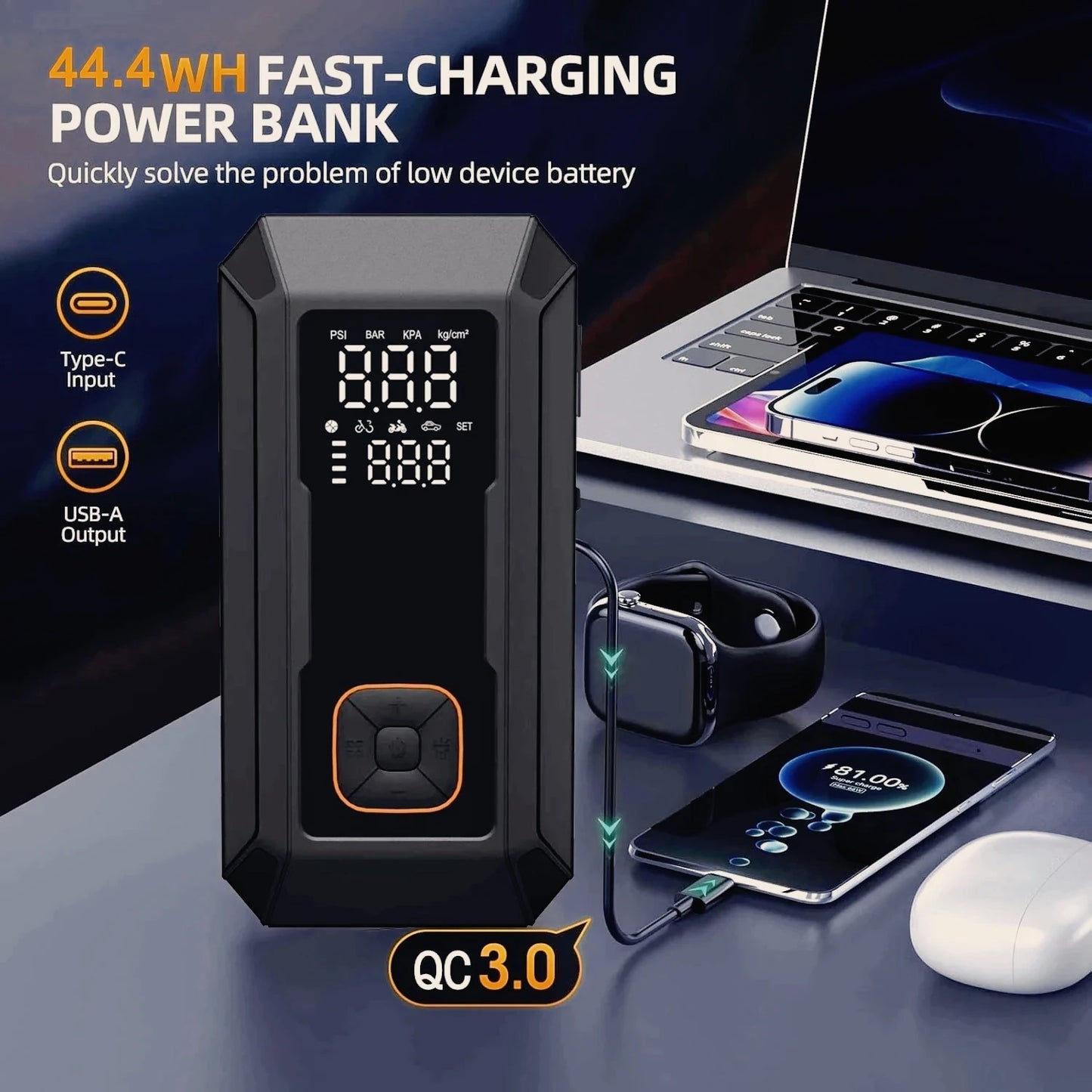 YINGBOOST Car Jump Starter with Air Pump