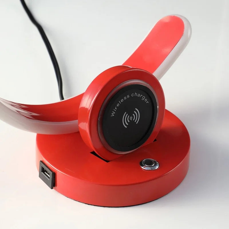 Red Modern C-Shape LED Table Lamp