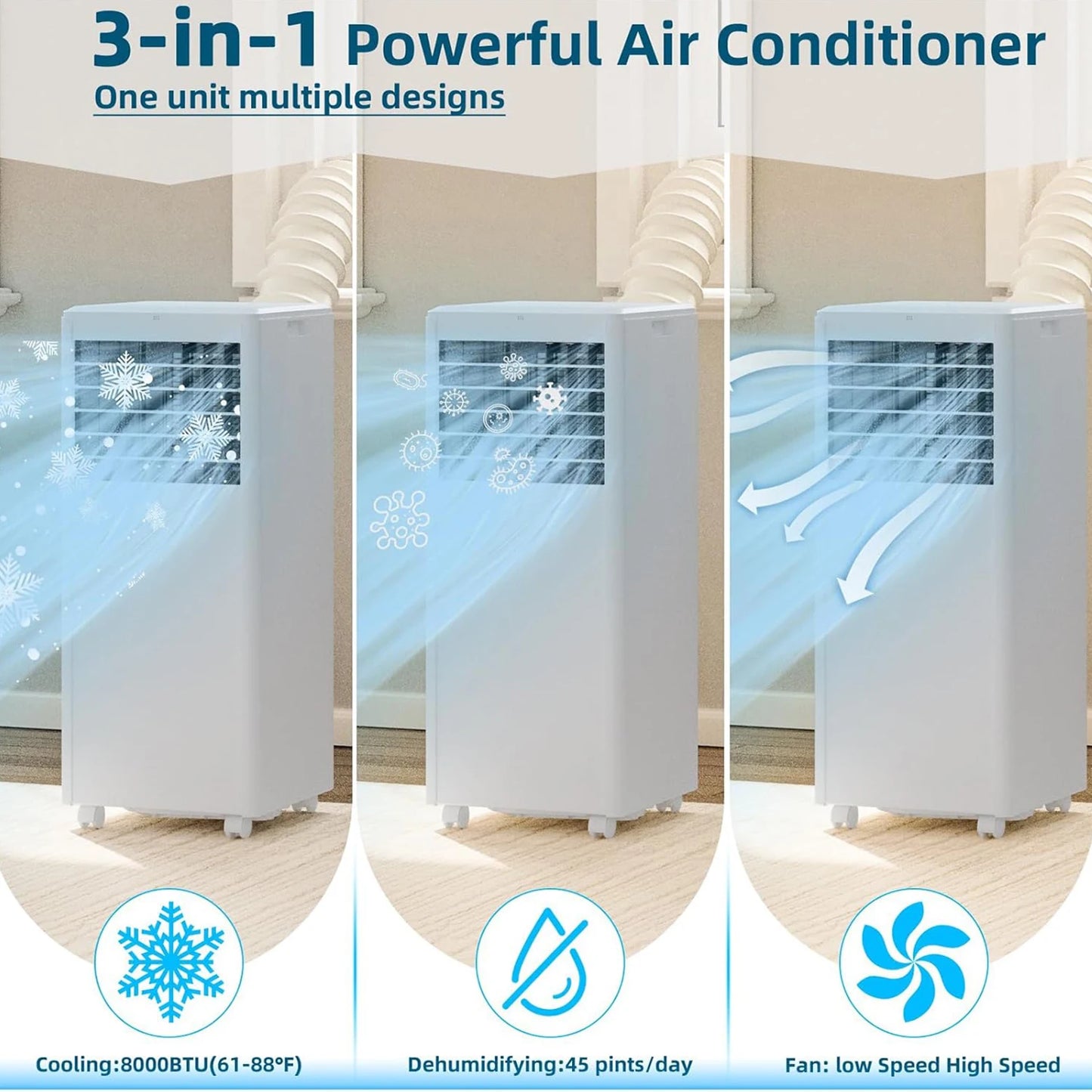 HiMISS 8000 BTU Portable Air Conditioner