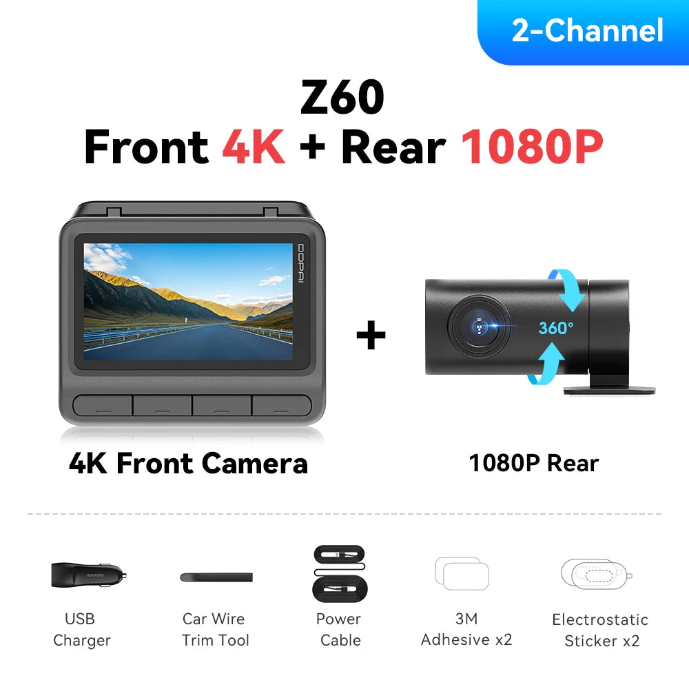 DDPAI Z60 4K+2K+1080P Dash Cam
