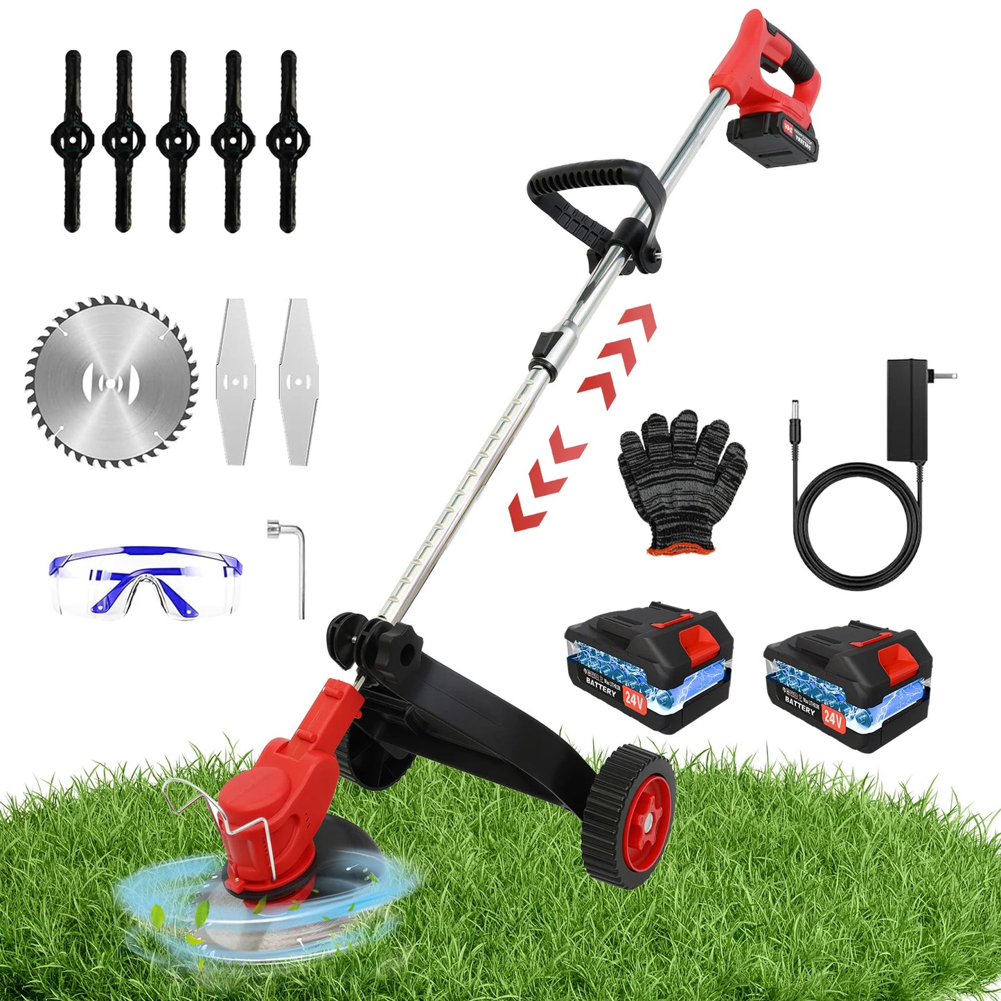 Electric Cordless Grass Trimmer Lawn Mower Weed Edger