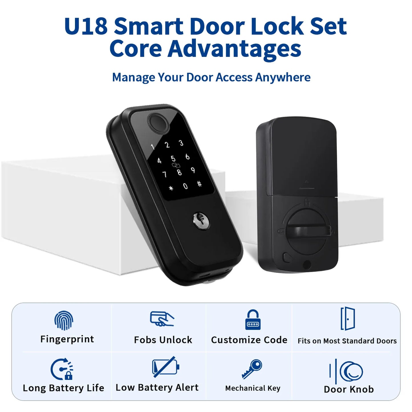 Smart Deadbolt Lock Fingerprint Keyless Entry Door Lock