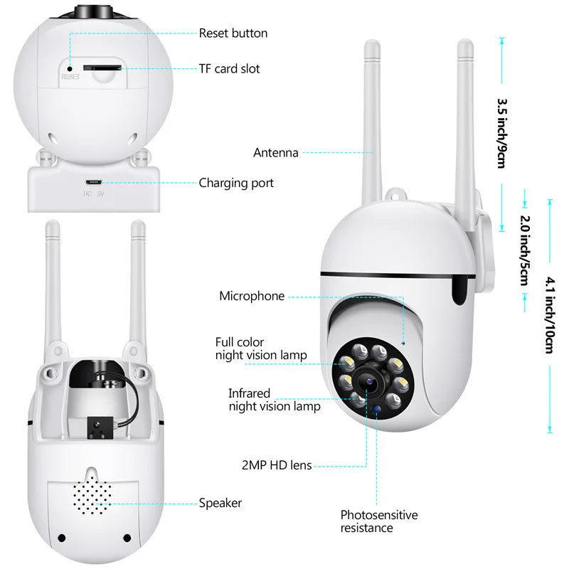 2MPi IP Camera Outdoor 4X Digital Zoom Wireless