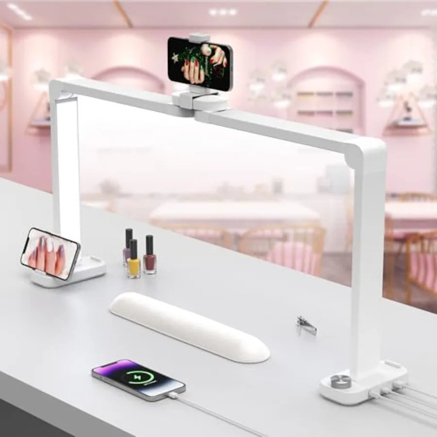 Nail Desk Lamp for Nail Tech, Foldable 34in