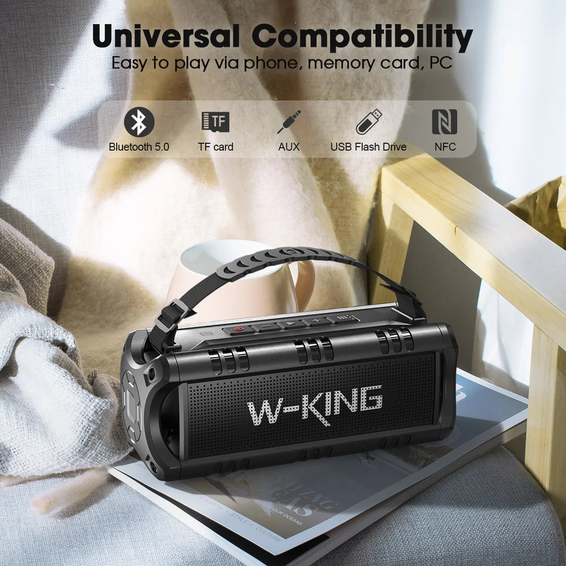 W-KING Bluetooth Speaker, 30W Portable Wireless Loud Speakers