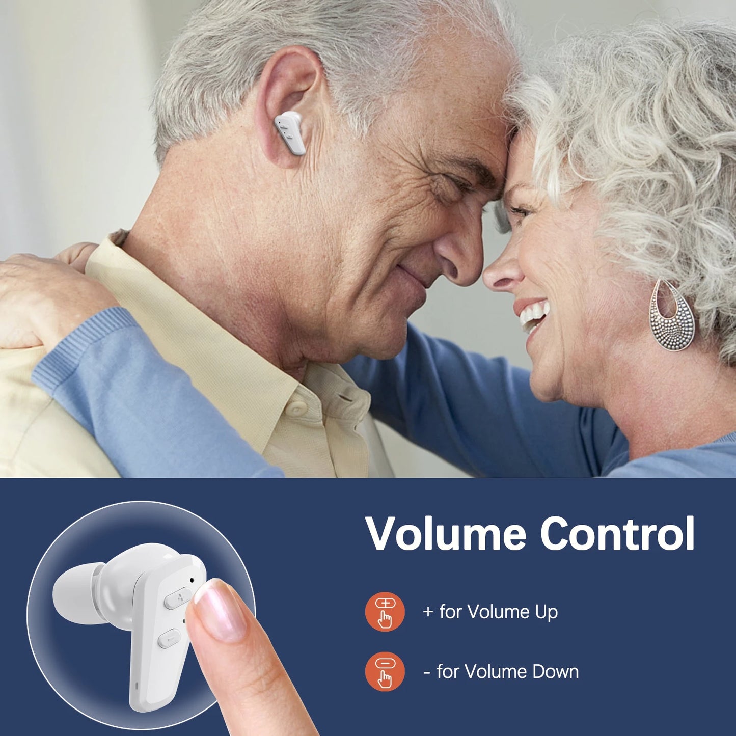 JINGHAO 1 Pair Rechargeable Hearing Aids Auto On/Off