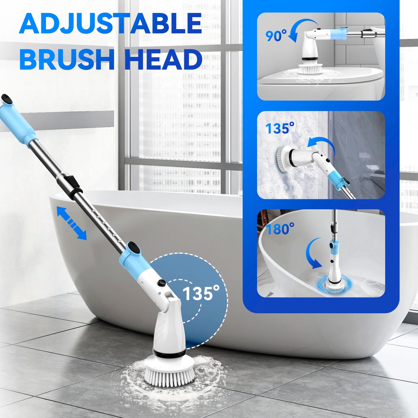 INSE 450RPM Electric Spin Scrubber Cordless
