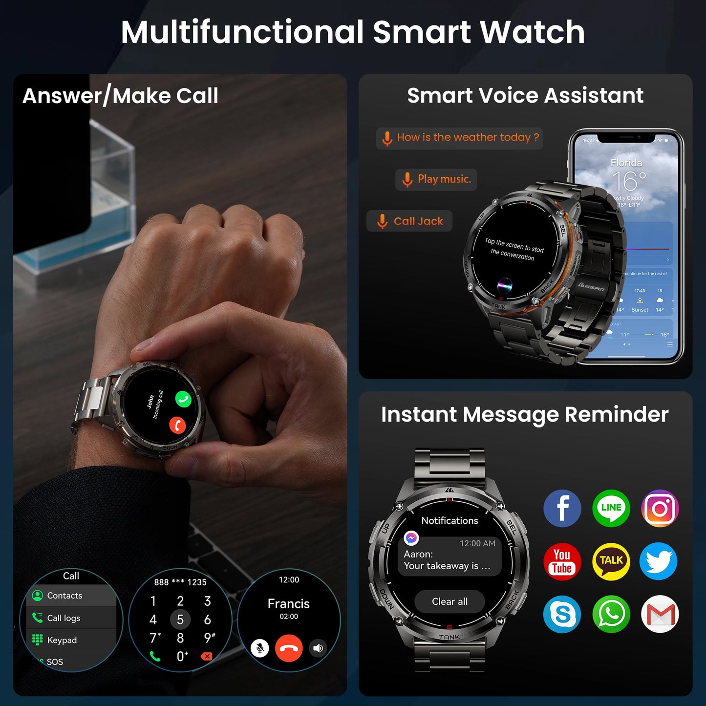 KOSPET TANK T3 Ultra 2 GPS Smart Watches Men