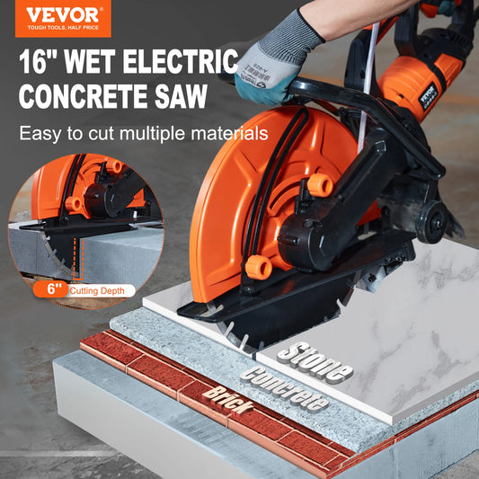 VEVOR Electric Concrete Saw 16 in 3200 W 15 A Motor Circular Saw