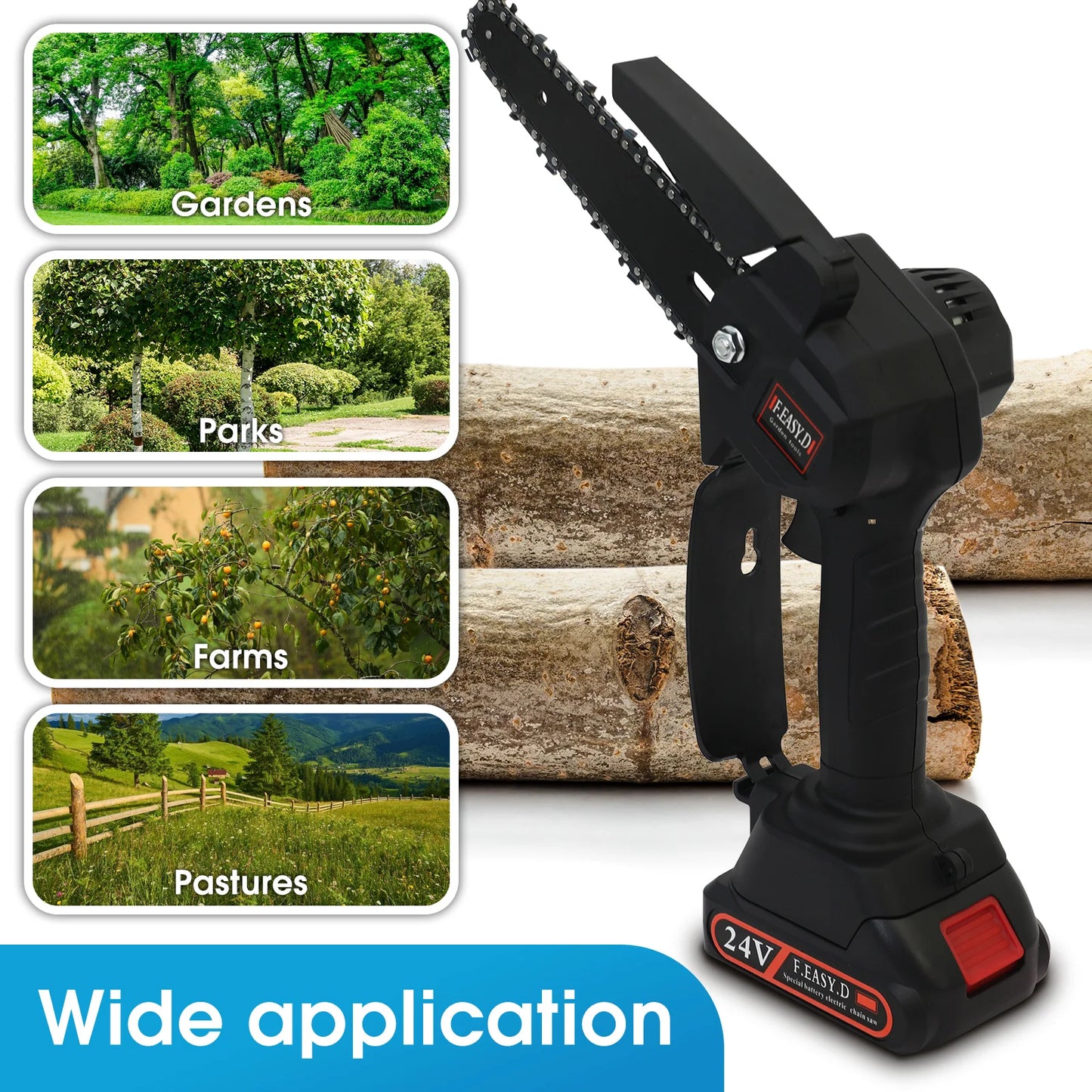 F.EASY.D 2-in-1 Mini Cordless Chainsaw & Pole Saw