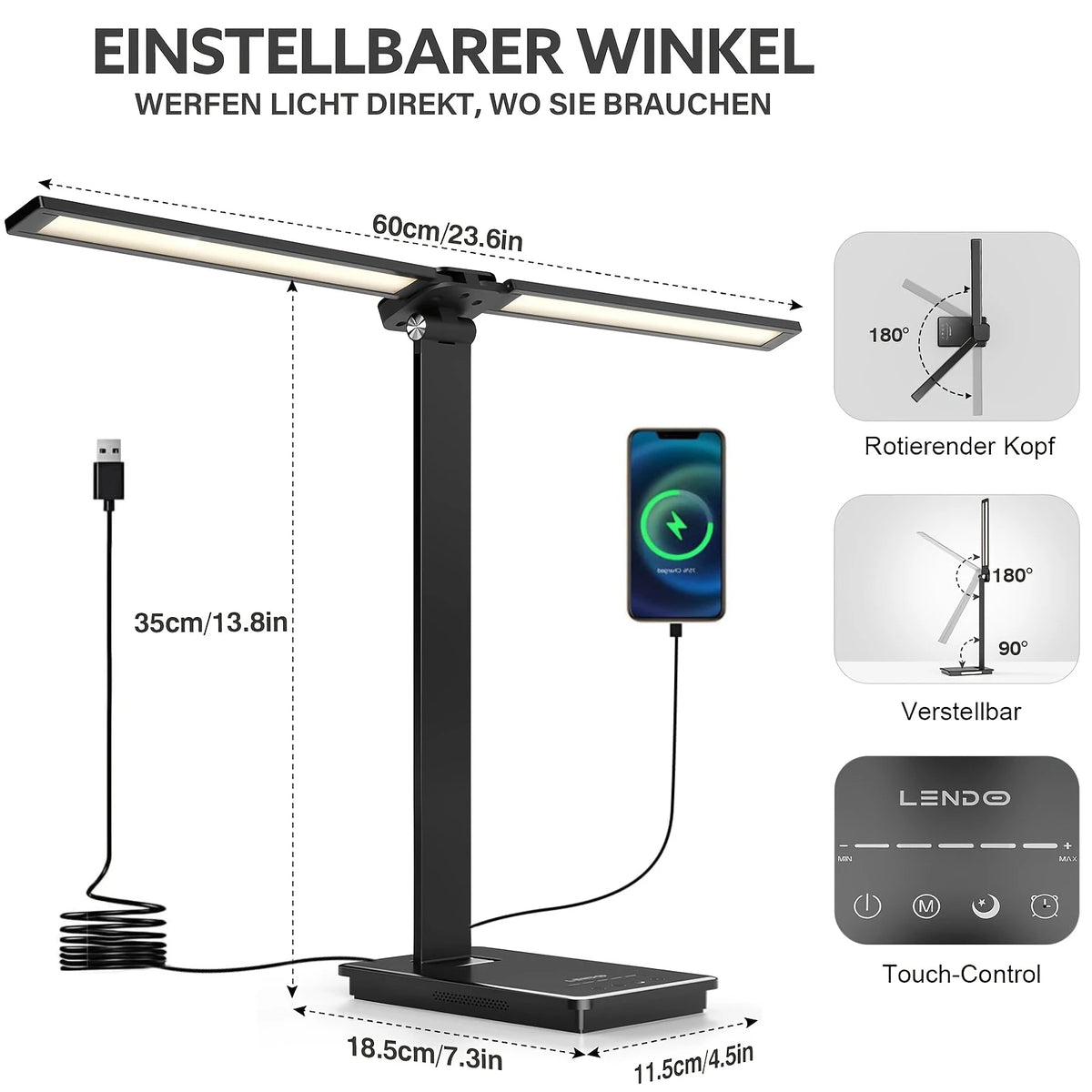 DUMILOO Double Head LED Desk Lamp